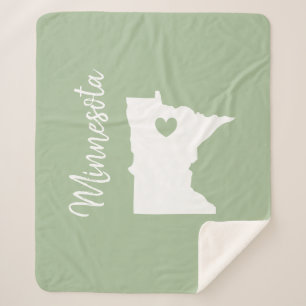 Minnesota state map love home sherpa blanket