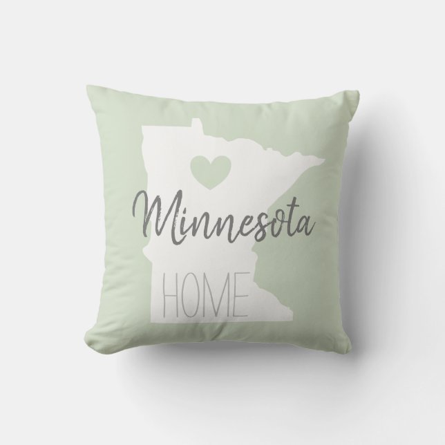 Minnesota state map love home throw pillow (Front)