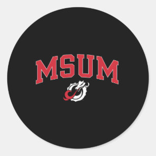 Minnesota State Moorhead Dragons Arch Over Classic Round Sticker