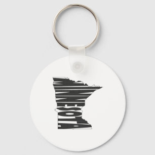 Minnesota State Name Word Art Black Keychain