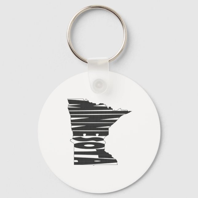 Minnesota State Name Word Art Keychain (Front)
