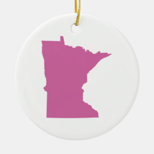 Minnesota State Outline Ceramic Ornament