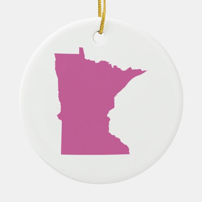Minnesota State Outline Ceramic Ornament (Front)
