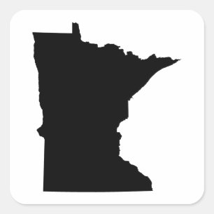 Minnesota State Outline Square Sticker
