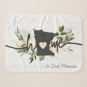 Minnesota State Personalized Your Home City Rustic Sherpa Blanket