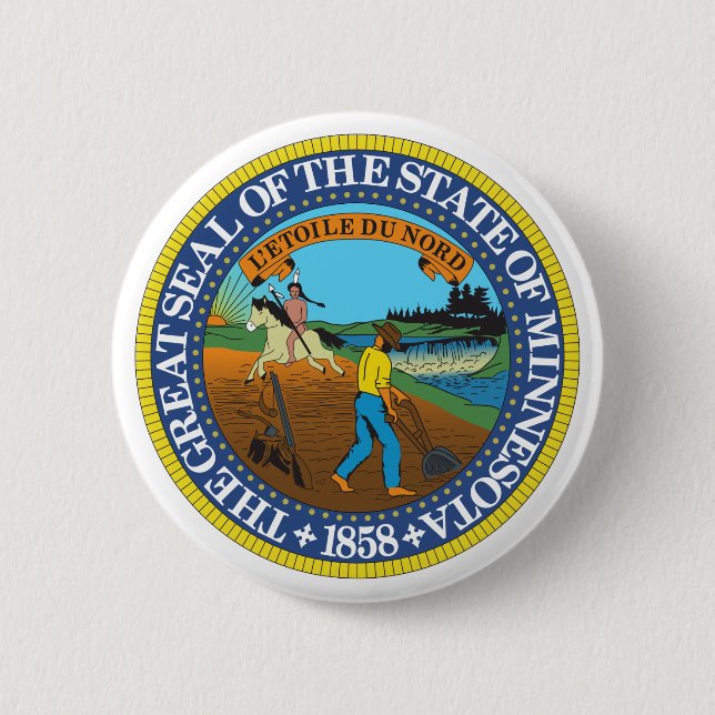 Minnesota State Seal 2 Inch Round Button (Front)