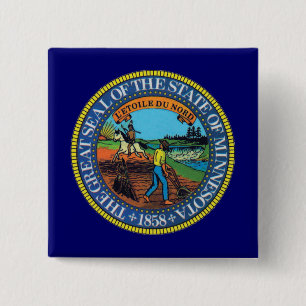 Minnesota State Seal 2 Inch Square Button