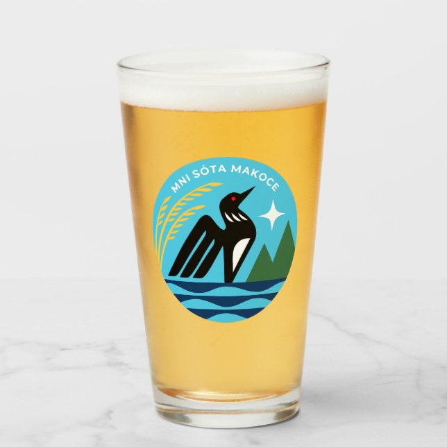 Minnesota State Seal Beer Glass (Front Filled)