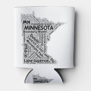 Minnesota State Word Cloud Can Cooler