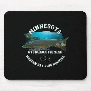 Minnesota Sturgeon Fishing Modern Day Dino Hunting Mouse Pad