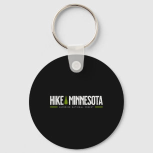 Minnesota Superior National Forest Hike Tree Retro Keychain