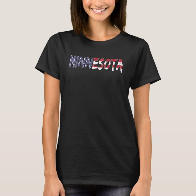 Minnesota  US States  America  USA  USA Flag  Minn T-Shirt (Front)