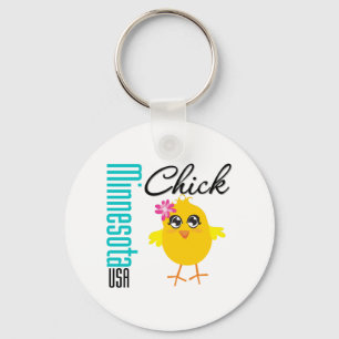 Minnesota USA Chick Keychain