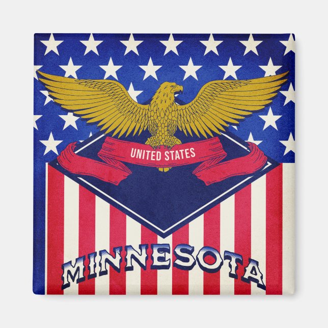 Minnesota USA Flag Magnet (Front)