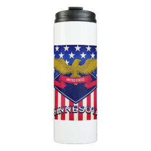 Minnesota USA Flag Thermal Tumbler