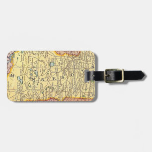 Minnesota vintag Map Luggage Tag