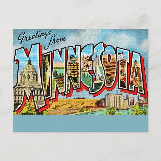  Minnesota Vintage Postcard  (Front)