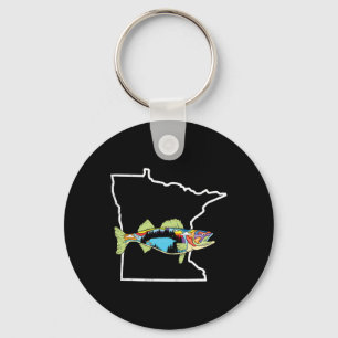 Minnesota Walleye Fishing Freshwater Fisherman Wal Keychain