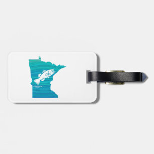 Minnesota Wave Fishing Luggage Tag
