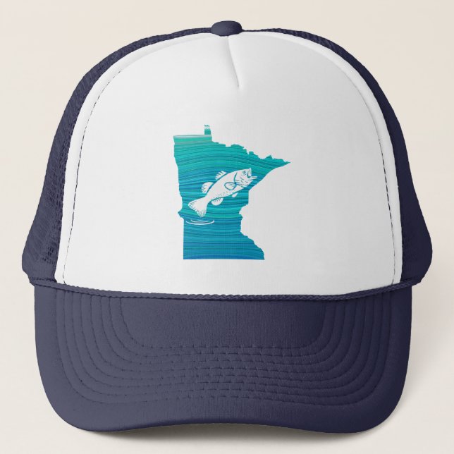 Minnesota Wave Fishing Trucker Hat (Front)