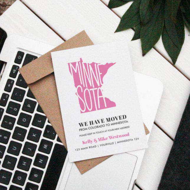 MINNESOTA We've moved New address New Home Postcard (Minnesota state moving announcement)