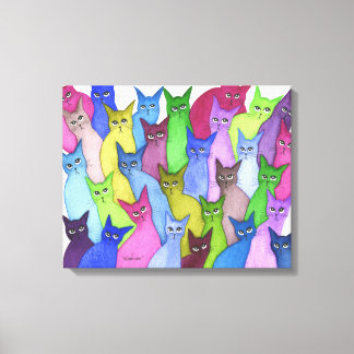 Minnesota Whimsical Cats Canvas Print