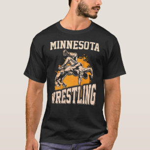 Minnesota Wrestling Dad Mom Gift For Wrestler Back T-Shirt