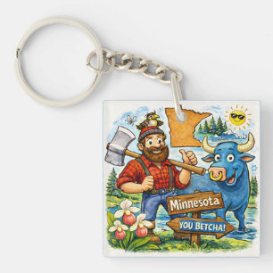 Minnesota "You Betcha" Paul Bunyan Keychain