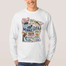 Minnesota You Betcha Retro State Collage T-Shirt