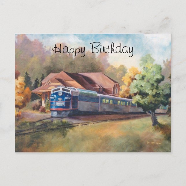 Minnesota Zephyr Train Birthday Postcard (Front)