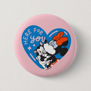 Minnie and Figaro Here For You 2 Inch Round Button