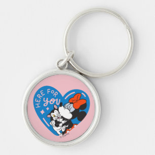 Minnie and Figaro Here For You Keychain