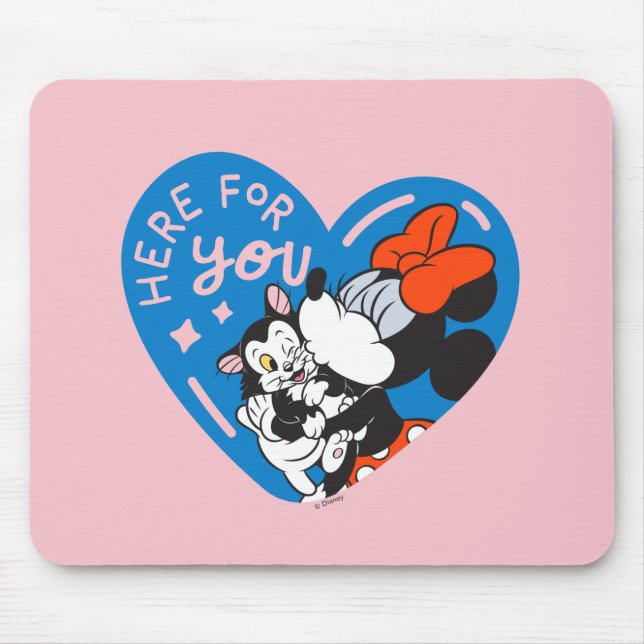 Minnie and Figaro Here For You Mouse Pad (Front)