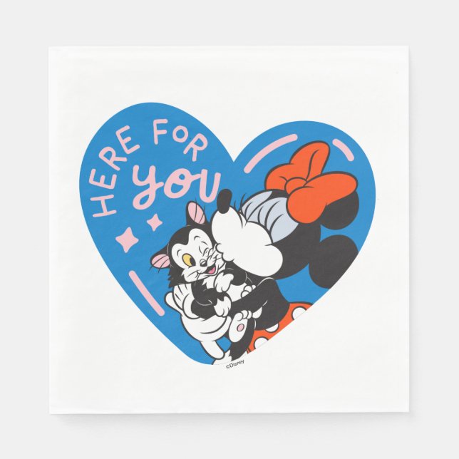 Minnie and Figaro Here For You Napkin (Front)