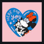 Minnie and Figaro Here For You Poster<br><div class="desc">Sweet, comforting, and full of heart, this touching artwork shows Minnie Mouse sharing a warm hug with Figaro inside a cheerful heart-shaped design. With soft colors, playful details, and an uplifting message, this design celebrates friendship, care, and being there for one another. Perfect for customizable Zazzle products like apparel, mugs,...</div>