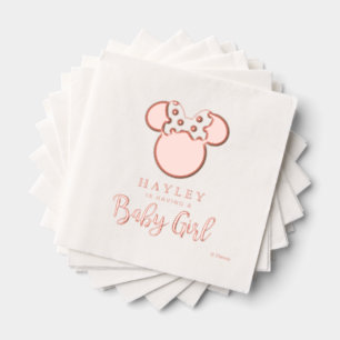 Minnie   Baby shower d'or rose rayé
