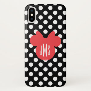 Minnie   Black and White Polka Dot Monogram Case-Mate iPhone Case