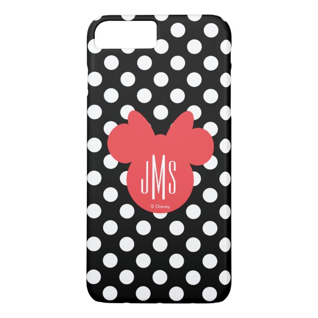 Minnie | Black and White Polka Dot Monogram Case-Mate iPhone Case (Back)