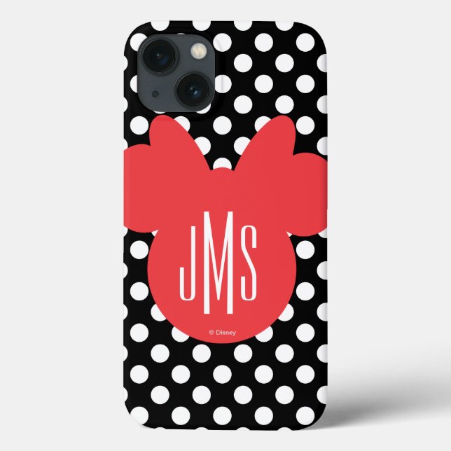 Minnie | Black and White Polka Dot Monogram Case-Mate iPhone Case (Back)