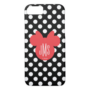 Minnie   Black and White Polka Dot Monogram Case-Mate iPhone Case