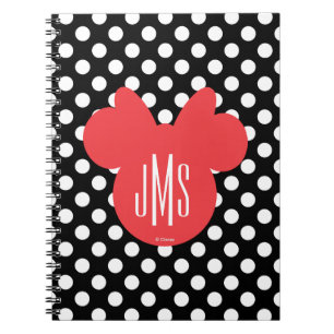 Minnie   Black and White Polka Dot Monogram Notebook