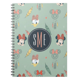 Minnie & Daisy Monogram   Dream Catcher Pattern Notebook