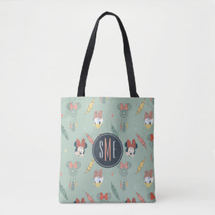 Minnie & Daisy Monogram   Dream Catcher Pattern Tote Bag