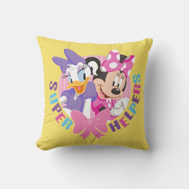 Minnie & Daisy | Super Helpers Throw Pillow (Front)