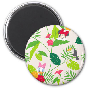 Minnie & Daisy   Tropical Pattern Magnet