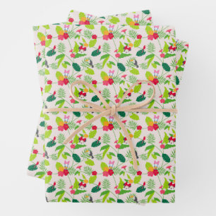 Minnie & Daisy Tropical Pattern Monogram 2 Wrapping Paper Sheet