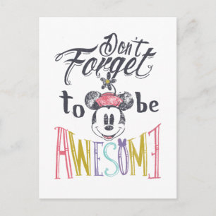 Minnie   Don't Forget To Be Awesome Postcard