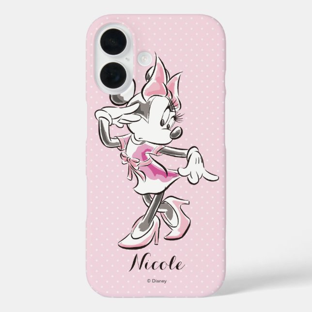 Minnie | Elegant Pose Watercolor Case-Mate iPhone Case (Back)