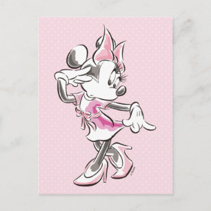 Minnie   Elegant Pose Watercolor Postcard