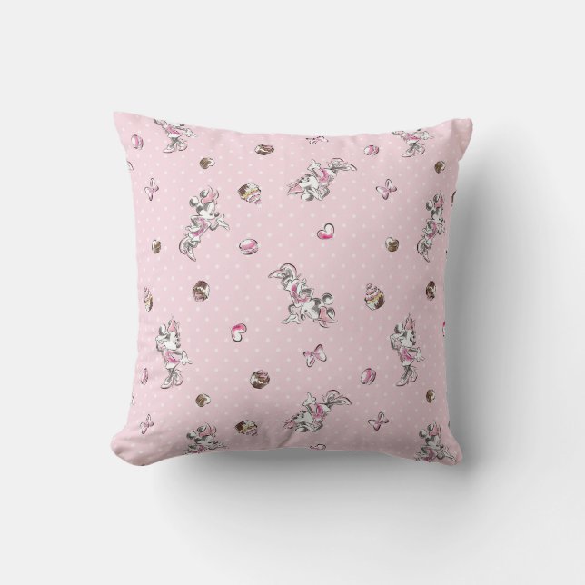 Minnie | Elegant Pose Watercolor Throw Pillow (Front)
